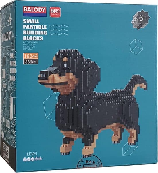 Balody Dackel Hund mit Nanoblocks Mini Lego Bausteine 836 Teile