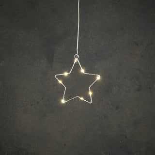 Edelman Stern silber warmweiß 8led batteriebetrieben - d15cm | 6 Stück