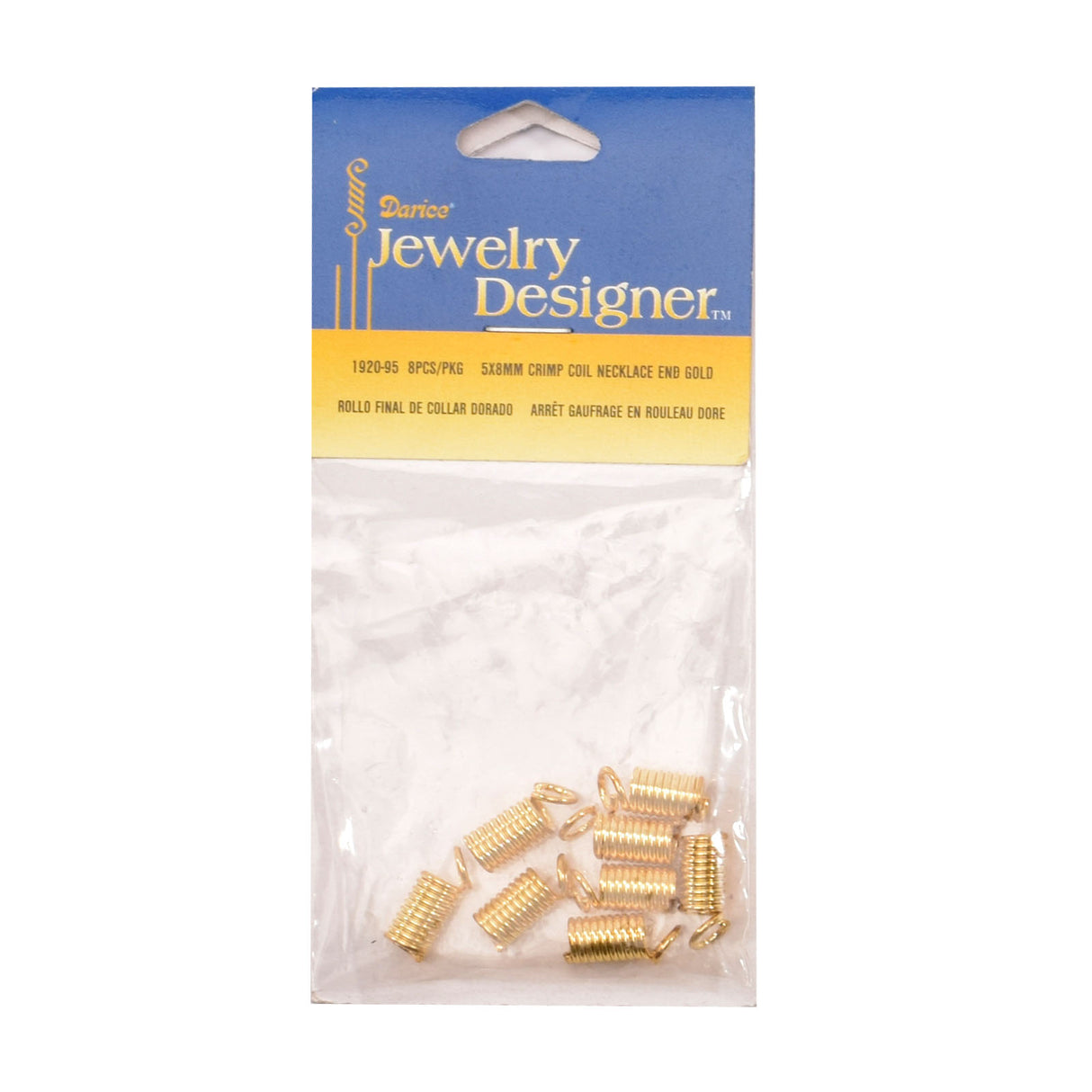 Darice • Crimp-Coil-Halskettenende, 8 Stück, Gold