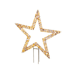 Kaemingk Mikro-LED-Pfahlleuchte aus Korbgeflecht, stabile Außenlänge: 1 cm x B: 76 cm x H: 92 cm