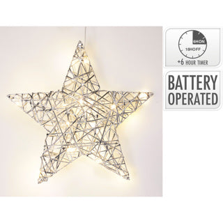 Kein Feuerstern 30cm mit LED silber