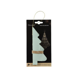 Decoris Weihnachtsanhänger Weihnachtsbaum Papier grün 15cm