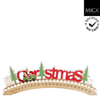 Edelman Adventskalender Weihnachten rot grün FSC 100 % – L39 x B1 x H14 cm