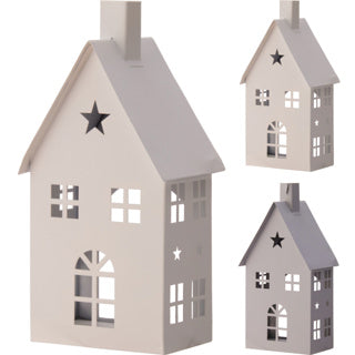 Haus Teelichthalter 18cm 2sort | 6 Stück