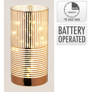 Zylinderglas mit LED 15cm bru