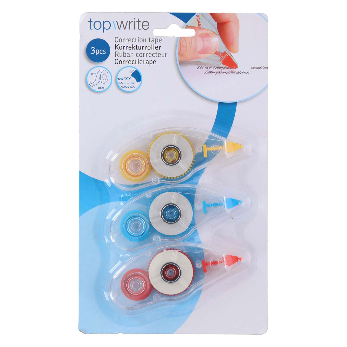 Korrekturbandroller, 3 Stk.