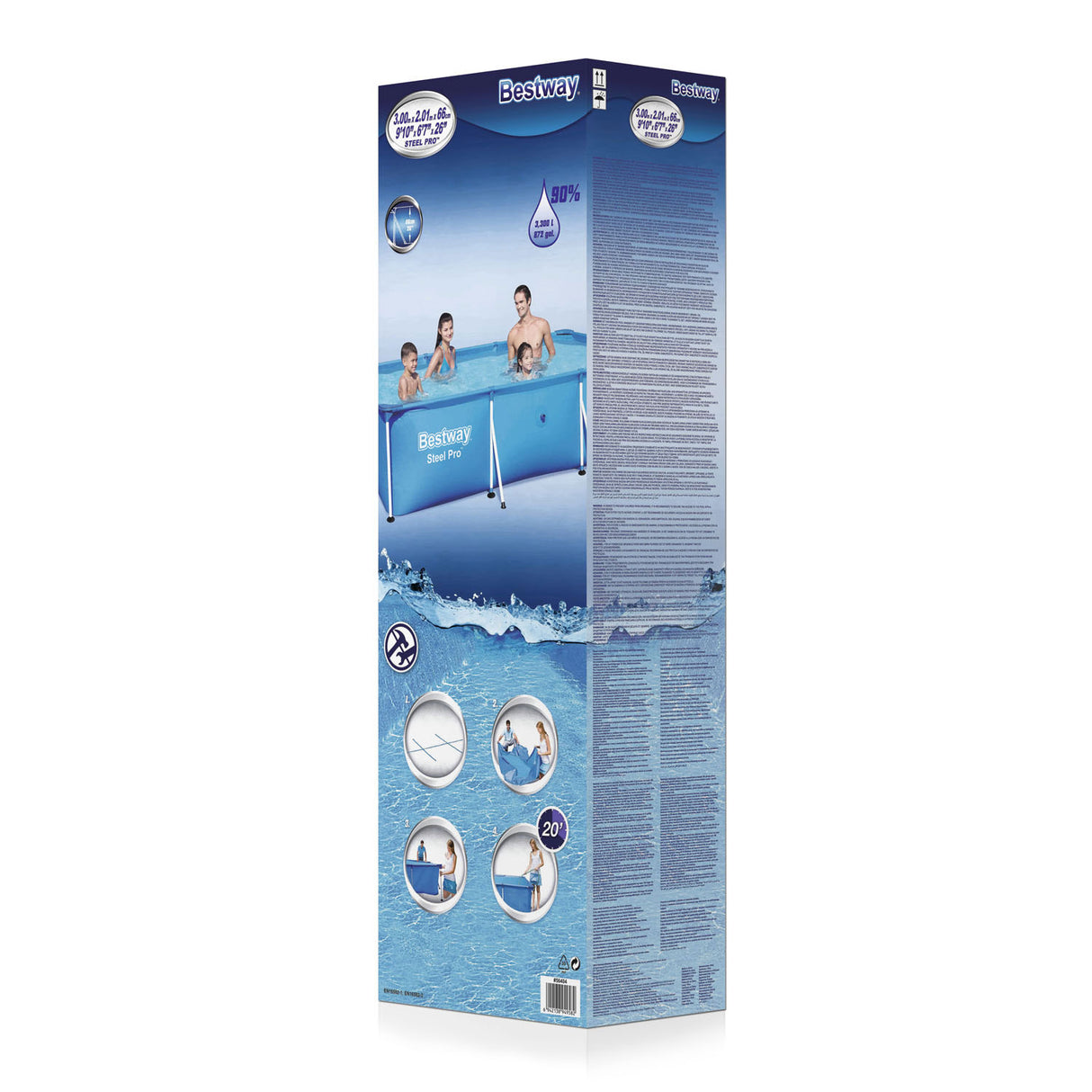 Bestway Schwimmbad Steel Pro Rechteck, 300 cm