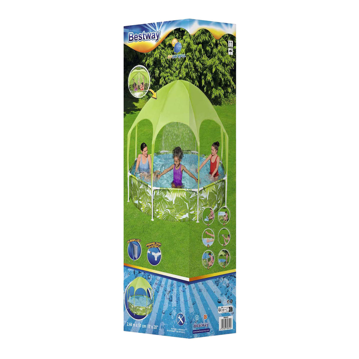 Bestway, mein erster Rahmenpool mit Planschbecken und UV-Sonnenschutz, 244 cm