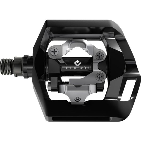 Shimano Pedalset Click'r T421 Plattform + einseitiges SPD mit SM-SH56 Platten – Schwarz