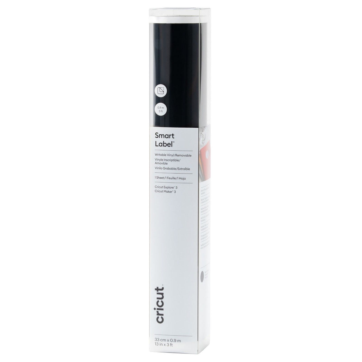 Cricut • Smart Label, abnehmbares, beschreibbares Vinyl, 91 x 33 cm, schwarz