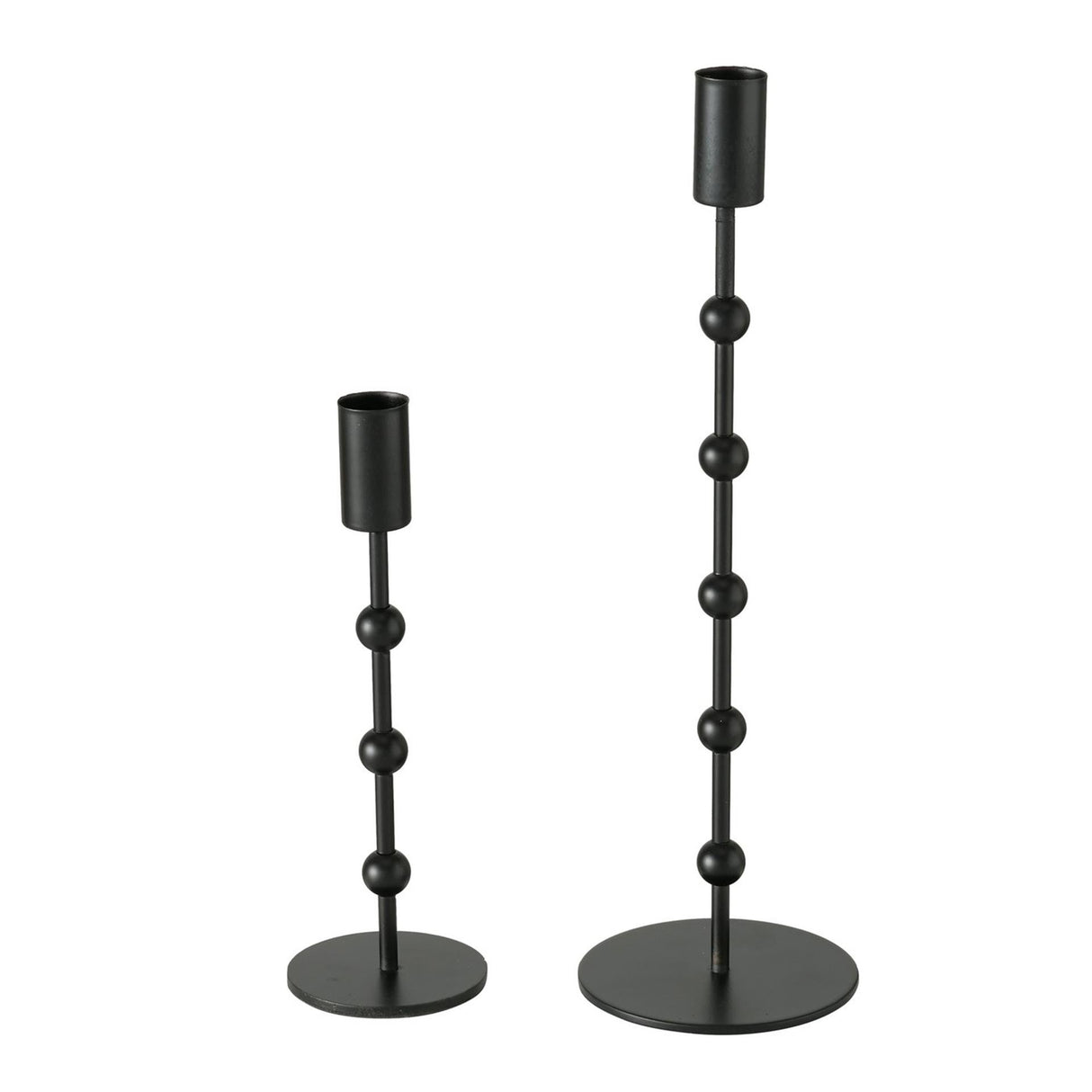 Boltze Home Kerzenständer Metall schwarz 2 Stk. h20-30cm