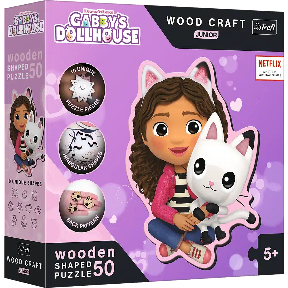 Trefl Gabys Puppenhaus-Puzzle aus Holz mit ihrer Katze, 50 Teile
