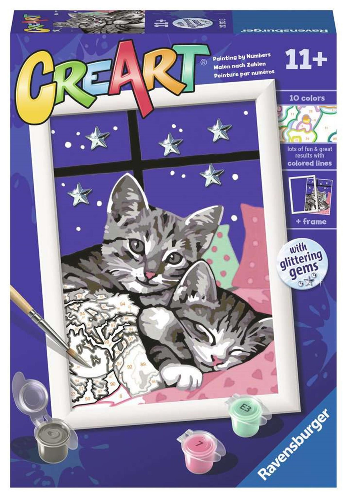 Ravensburger Kreart Gemälde auf Song Sleeping Cats Glitter