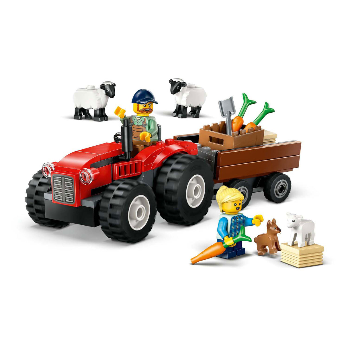 Lego City 60461 roter Traktor mit Anhänger und Schafen