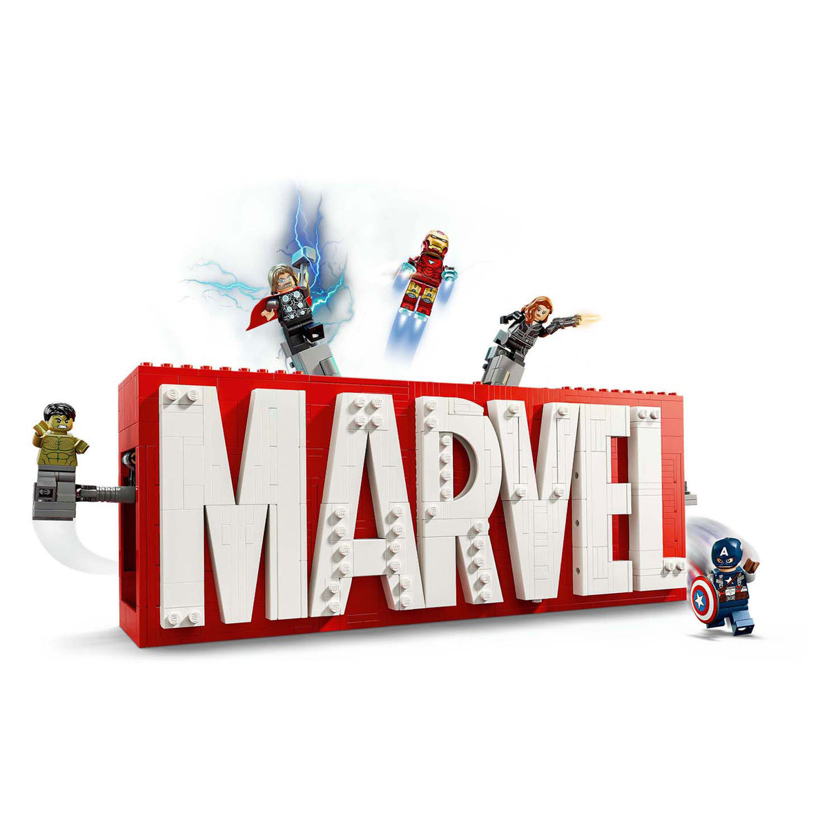 Lego Superhelden 76313 Marvel-Logo und Minifiguren