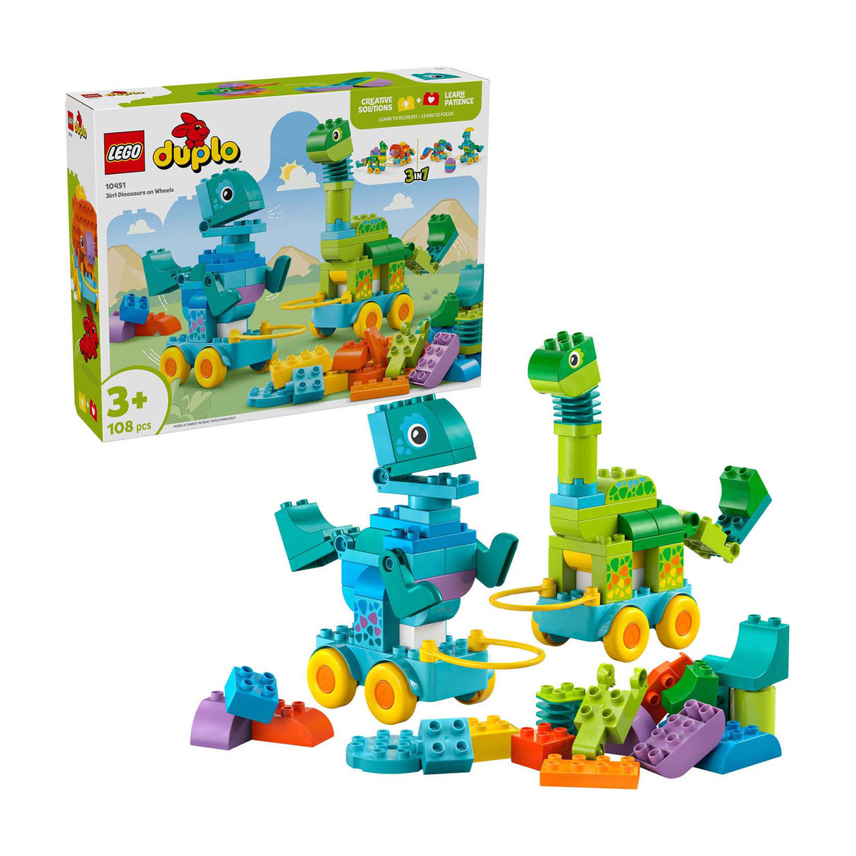 Lego Duplo 10451 3-in-1-Dinosaurier auf Rädern