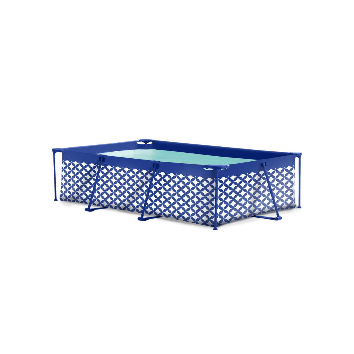 Eleganz | dunkelblau-weißes oberirdisches Schwimmbad 260x160x65 cm