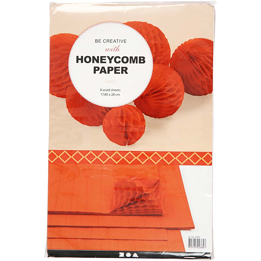 Creativ Company Mundharmonikapapier, Blatt 28x17,8 cm, orange, 8 Blatt 1 Box