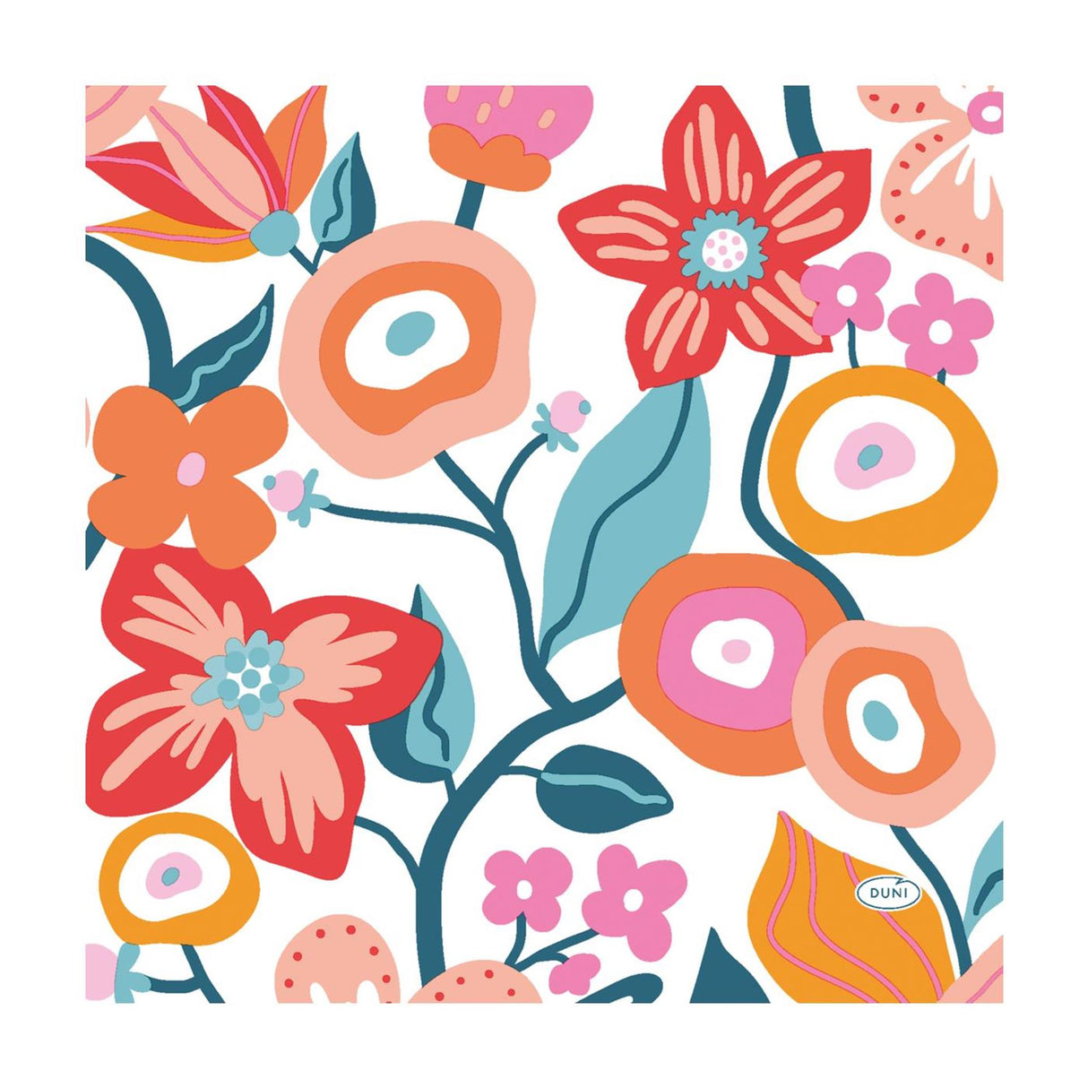 Duni Servietten Vibrant Bloom 33x33 cm | 12 Stück