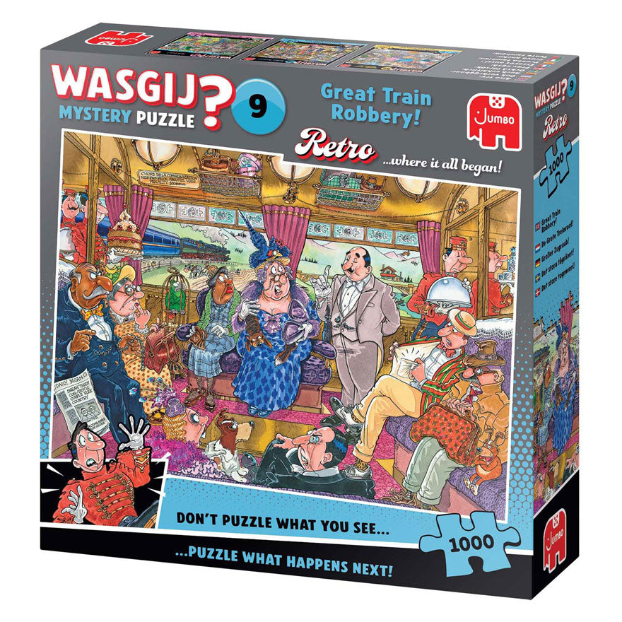 Jumbo Wasgij Retro Mystery 9 Puzzle – der größere Zugüberfall, 1000 Teile.