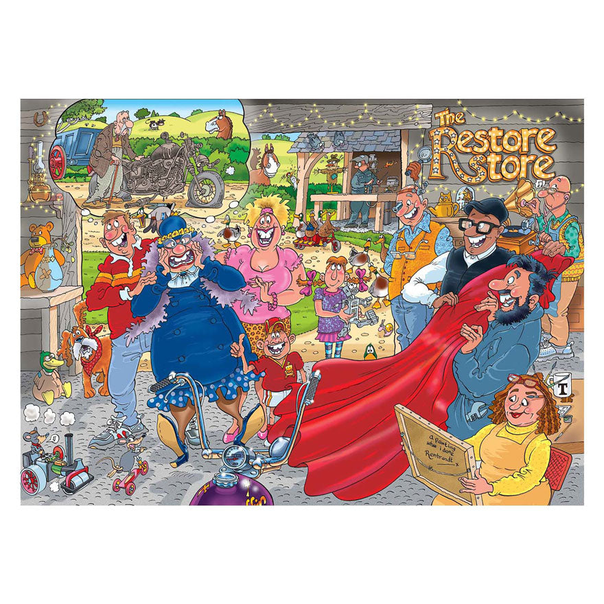 Jumbo Wasgij Orignal 41 Puzzle – Motorrad-Makeover, 1000 Teile.