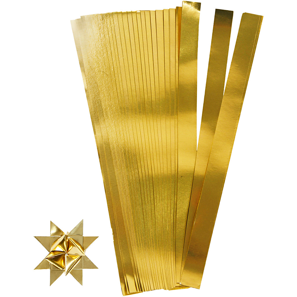 Creativ Company Flechtstreifen, L: 73 cm, B: 25 mm, T 11,5 cm, Gold, 100 Streifen 1 Box