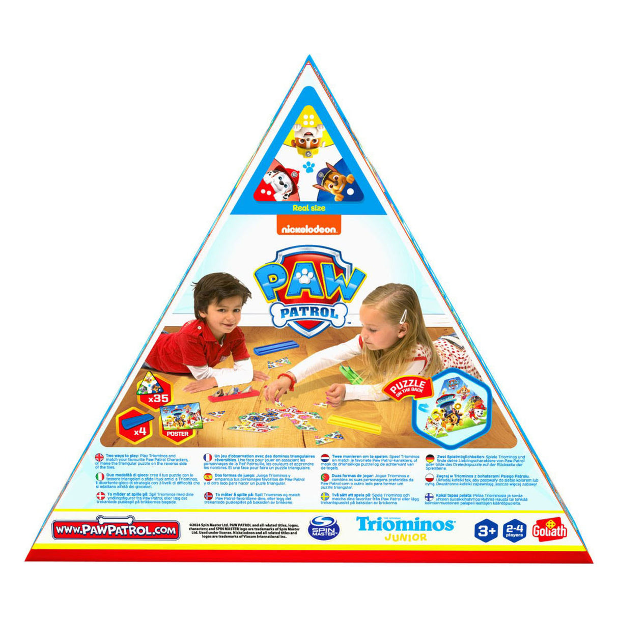 Goliath Triominos Junior Paw Patrol – Brettspiel – Kinderspiel – Spielen Sie Triominos mit Ihrem Lieblings-Paw Patrol-Charakter.