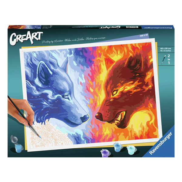 Ravensburger Kreart Gemälde bei Nummer - Feuer und Eis