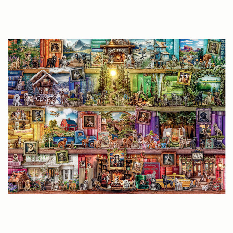 Ravensburger Puzzle Die Bibliothek der Hunde, 1000 Teile.