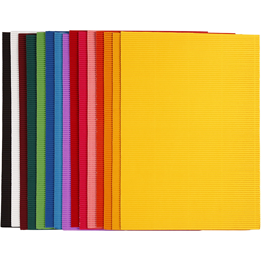 Rippen -Pappe Farbe 80gr, 10 Blätter