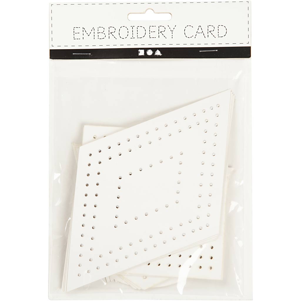 Creativ Company Cross Stitches Cardboard White Geometric, 20st.