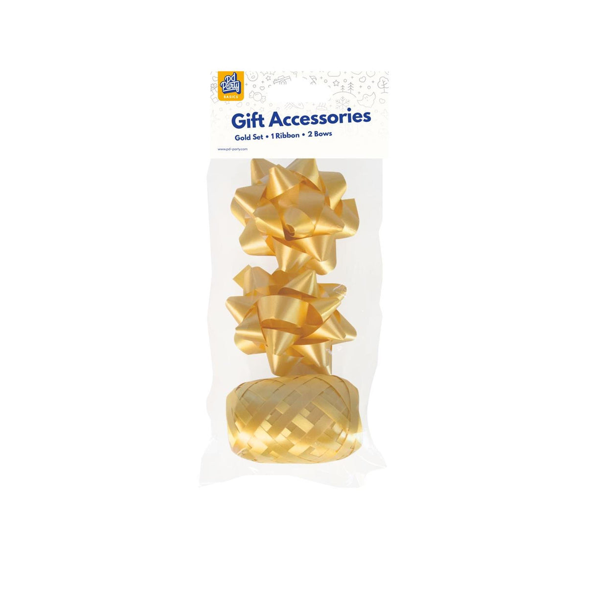 Paperdreams cadeauversieringset - goud 2 strikken met 20 meter krullint