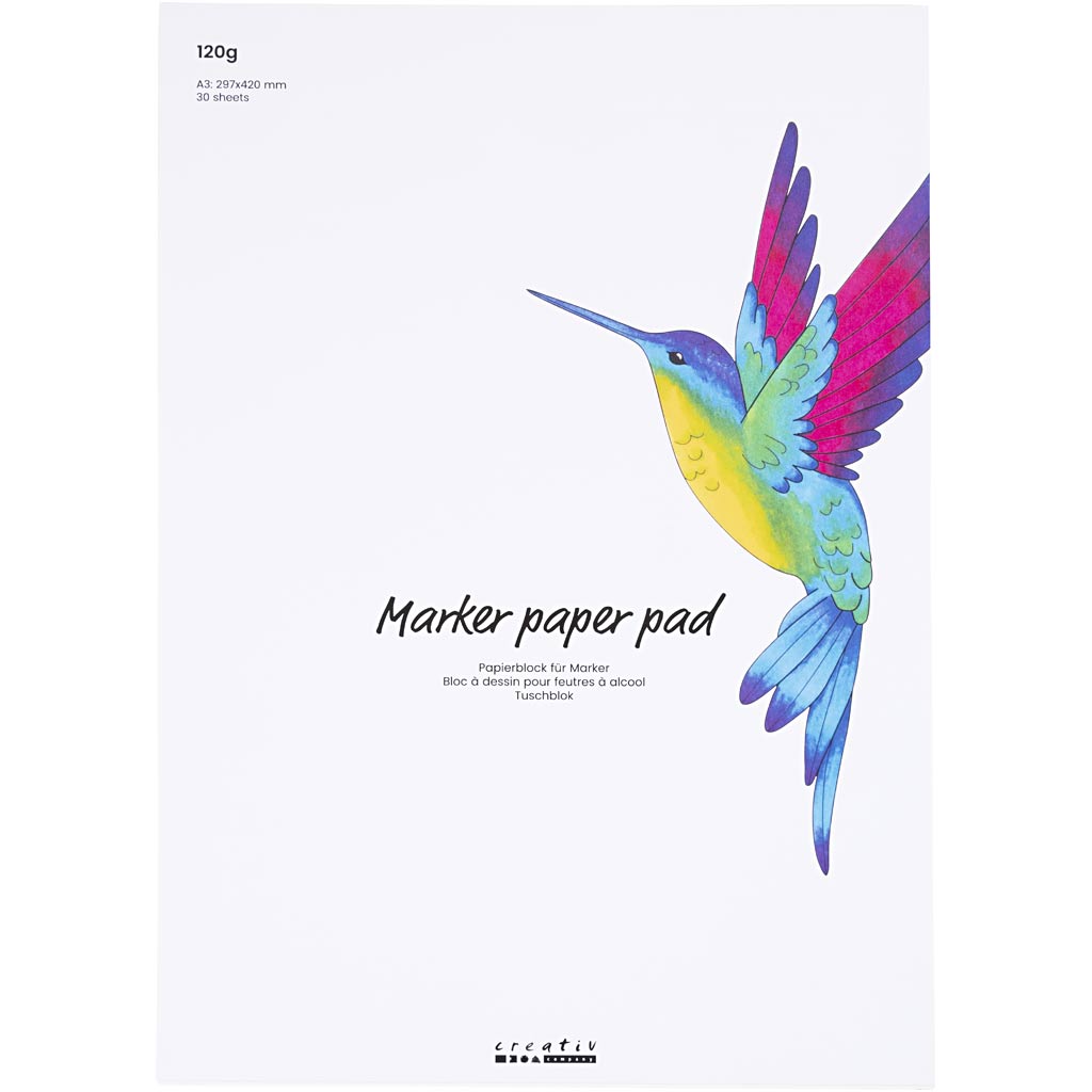 Creativ Company Paper Block für Stifts White A3, 30 Blätter