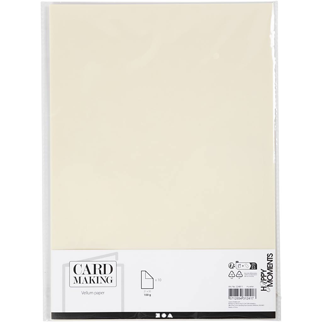Creativ Company Vellum Paper A4 Off-White, 10 Blätter