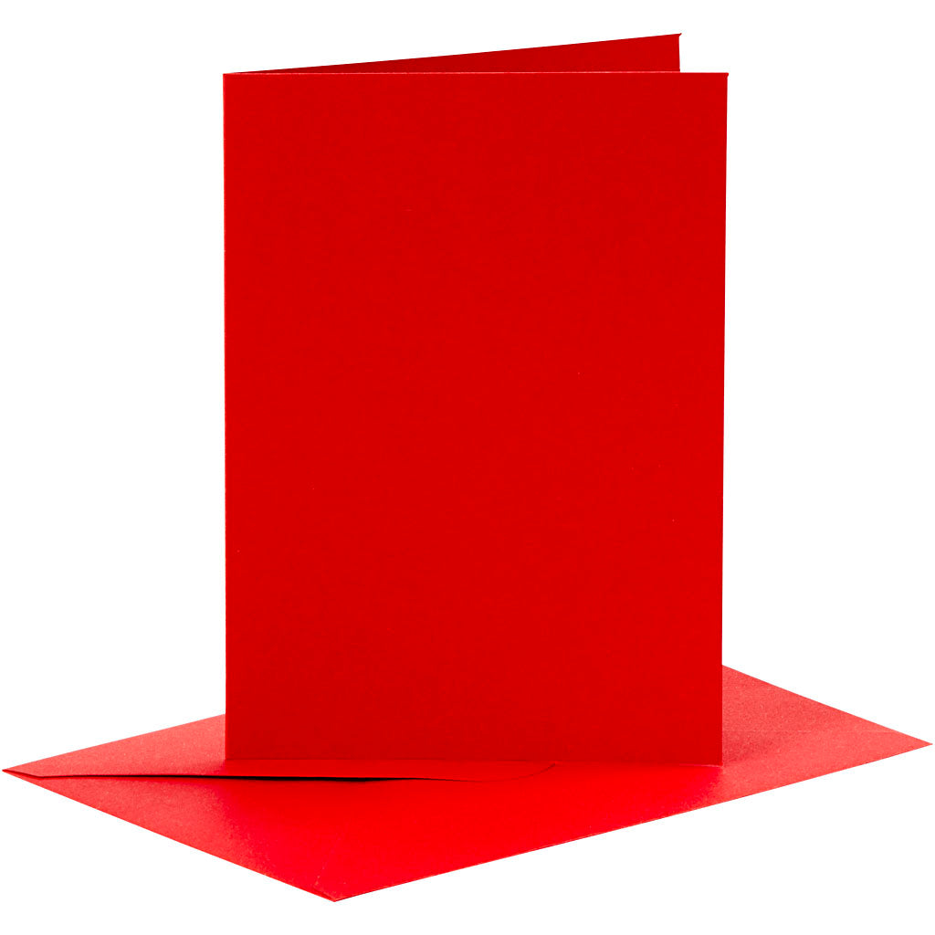 Creativ-Firmenkarten und Umschläge, Kartengröße 10,5 x 15 cm, Umschlaggröße 11,5 x 16,5 cm, 110+230 g, rot, 6 Set 1 Box