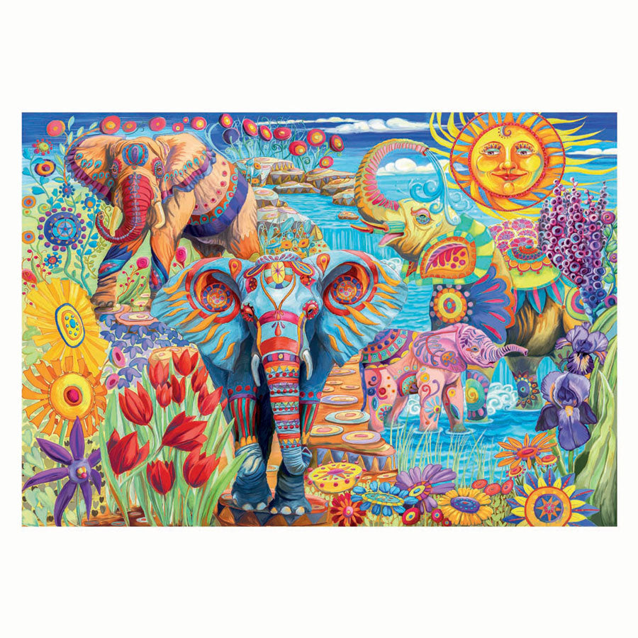 Clementoni Puzzle-Kunstwerk Elefantenkarneval, 500 Teile.