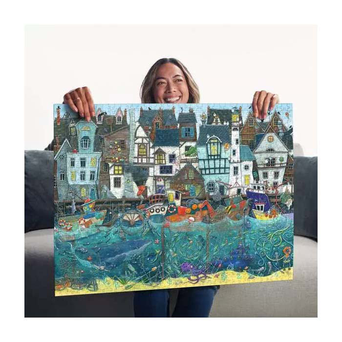 Ravensburger Puzzle Hafen der Wunder – ein geschäftiger Fantasiehafen – 1500 Teile.