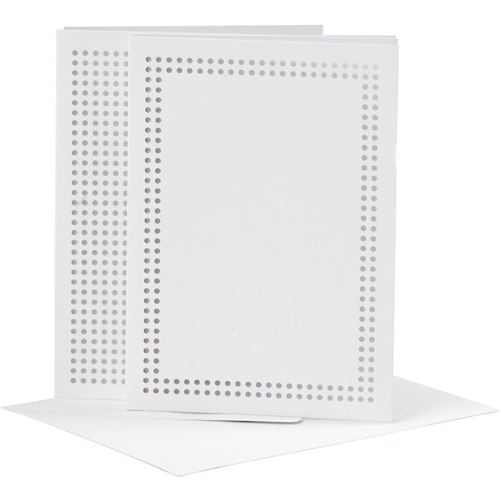 Creativ Company -Karten zum Sticken White, Set von 6