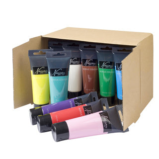 Gouache in Tube 75ml 10 verschiedene Farben sortiert | 24 Stück