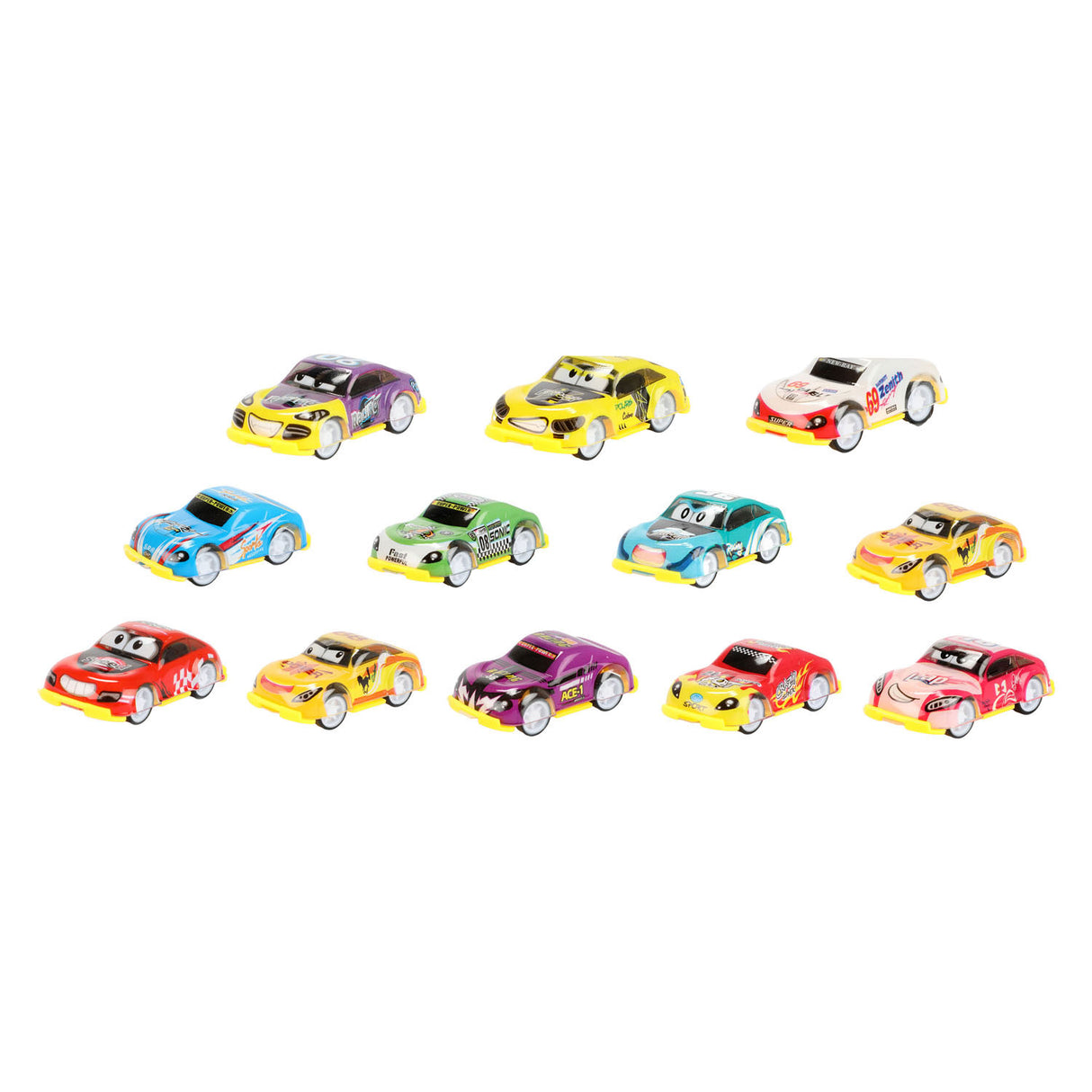 Turbo racers pull back rally auto's - 12st.
