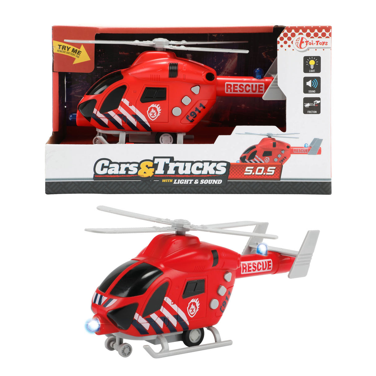 Vehicool Feuerwehrhubschrauber mit Licht und Sound