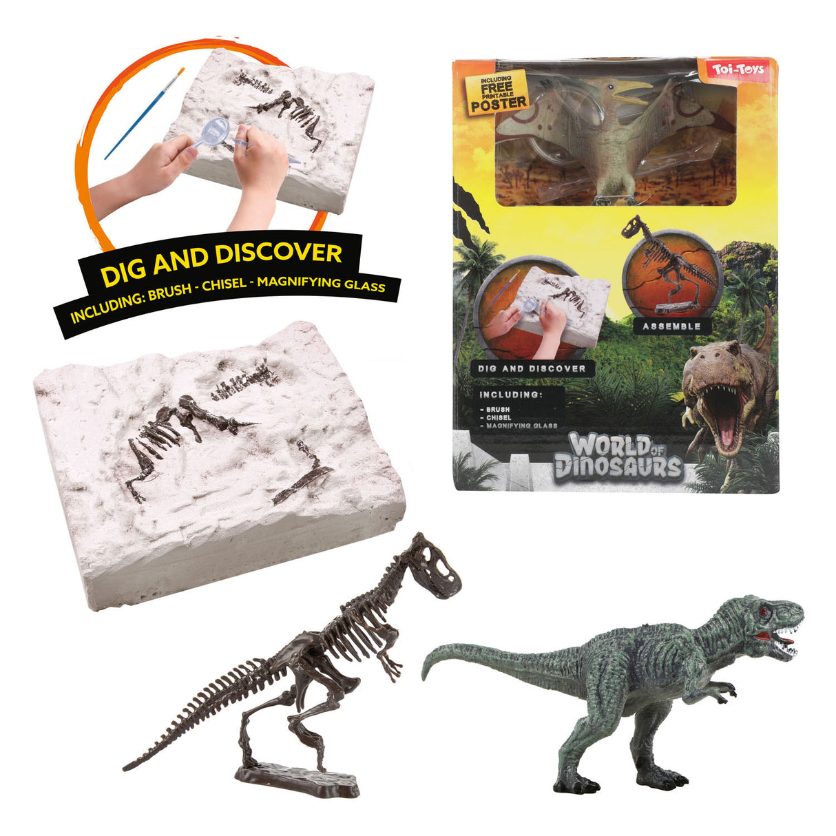 Welt der Dinosaurier Ausgrabungsset „Dino-Fossil“
