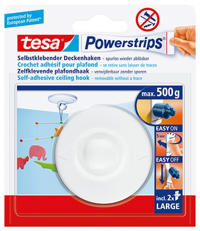 Tesa 1001510 - Steckdosenleisten deckenhoch weiß | 6 Stück