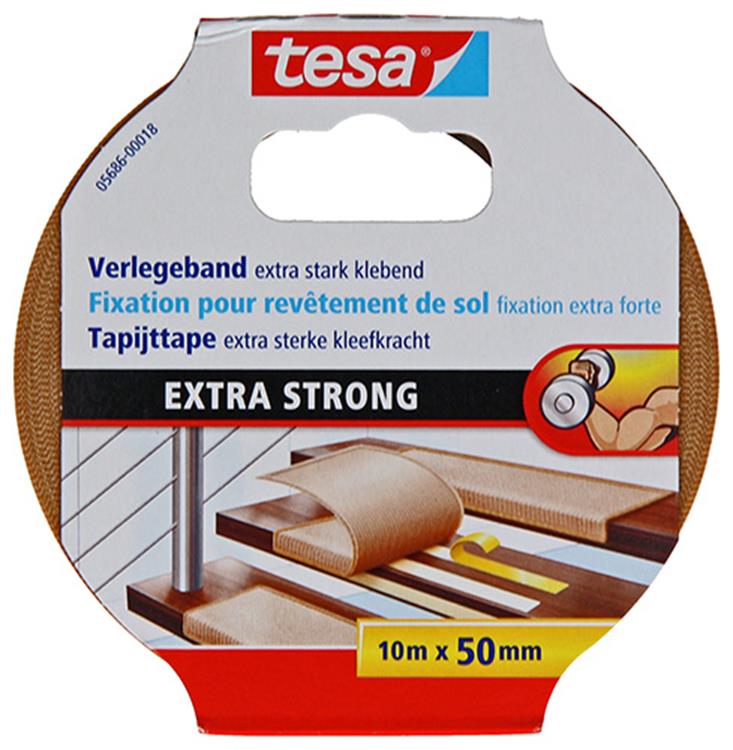 Tesa 1054488 – Teppichband extra stark 10 m x 50 mm | 6 Stück