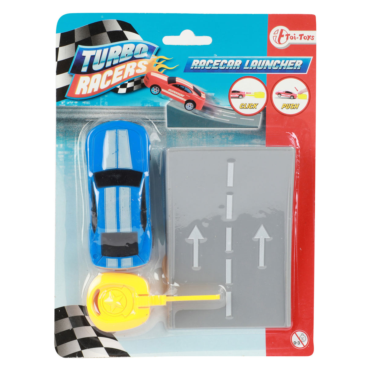 Turbo-Rennfahrer schießen Rallye-Auto mit Rampe