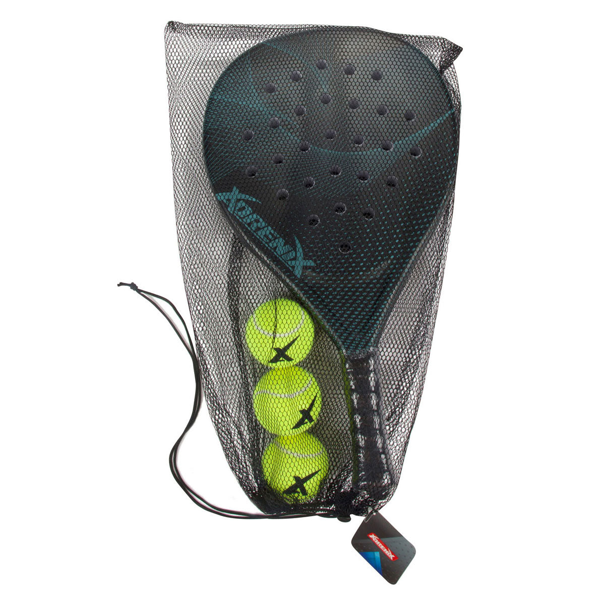 Adrenix Padel-Set Schläger mit 3 Bällen – grün