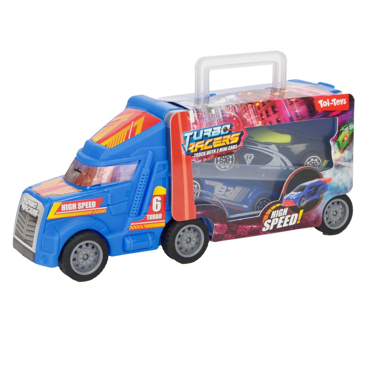 Turbo-Racer-Truck mit Rennwagen, 3-teilig.