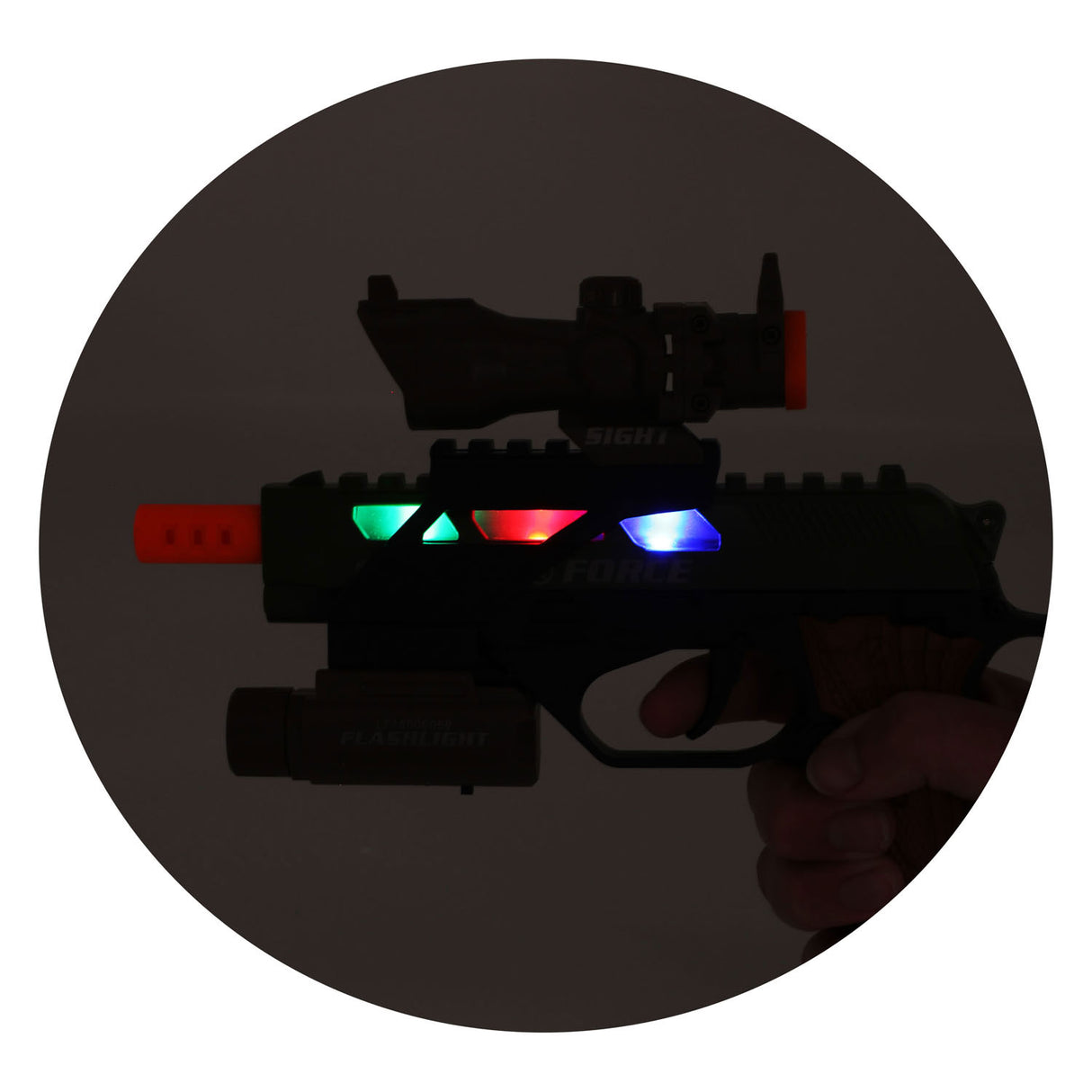 Toi-Toys Alfafox-Waffe militärisch mit Licht, Klang und Taschenlampe