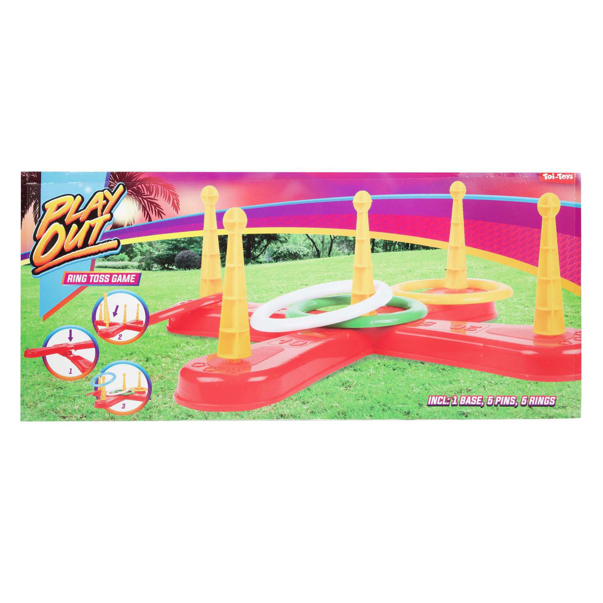 Toi-toys spielt ein leuchtendes Ringwurfspiel mit 5 Ringen