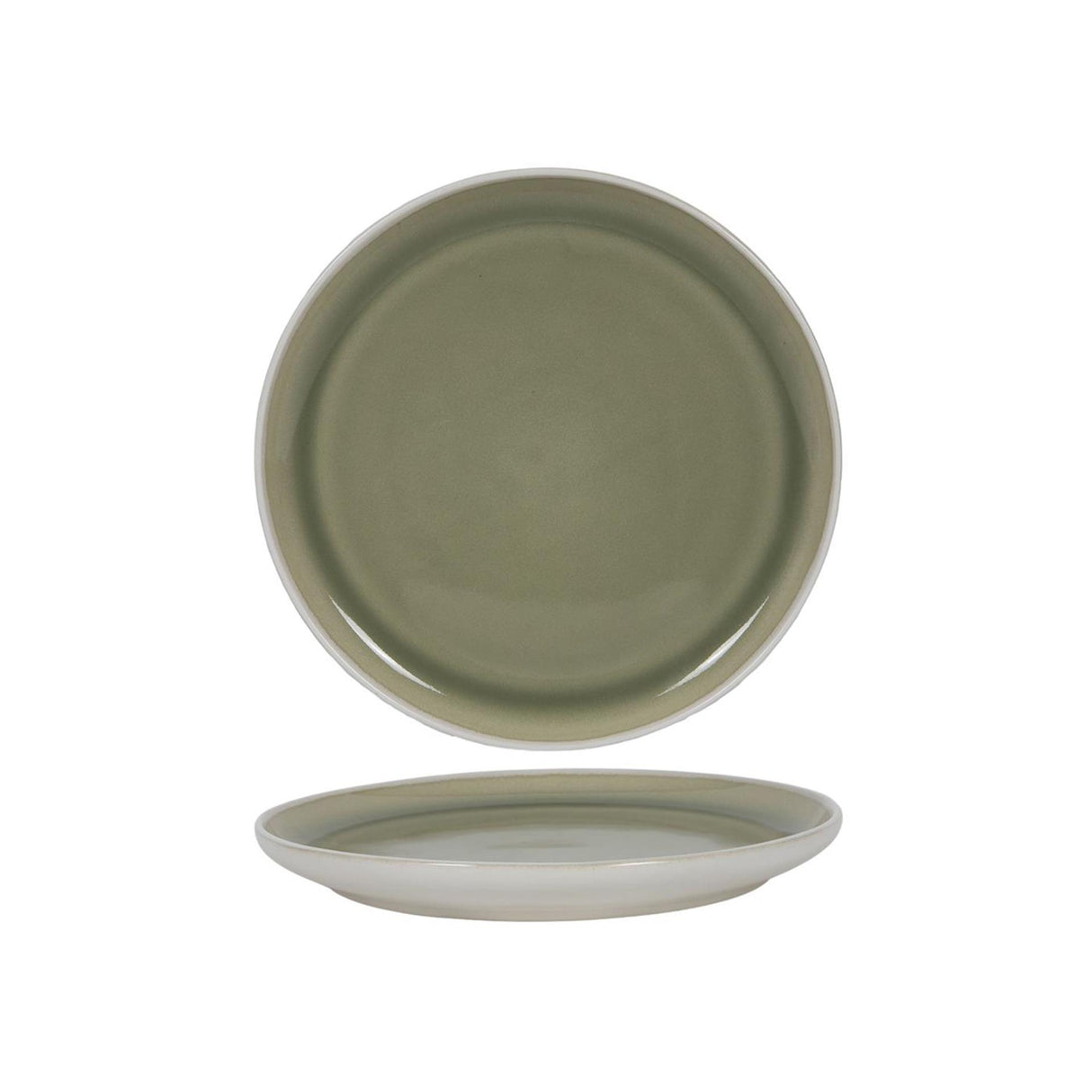 Frühstücksteller mattweiß grün ø21,4cm 6 Stück